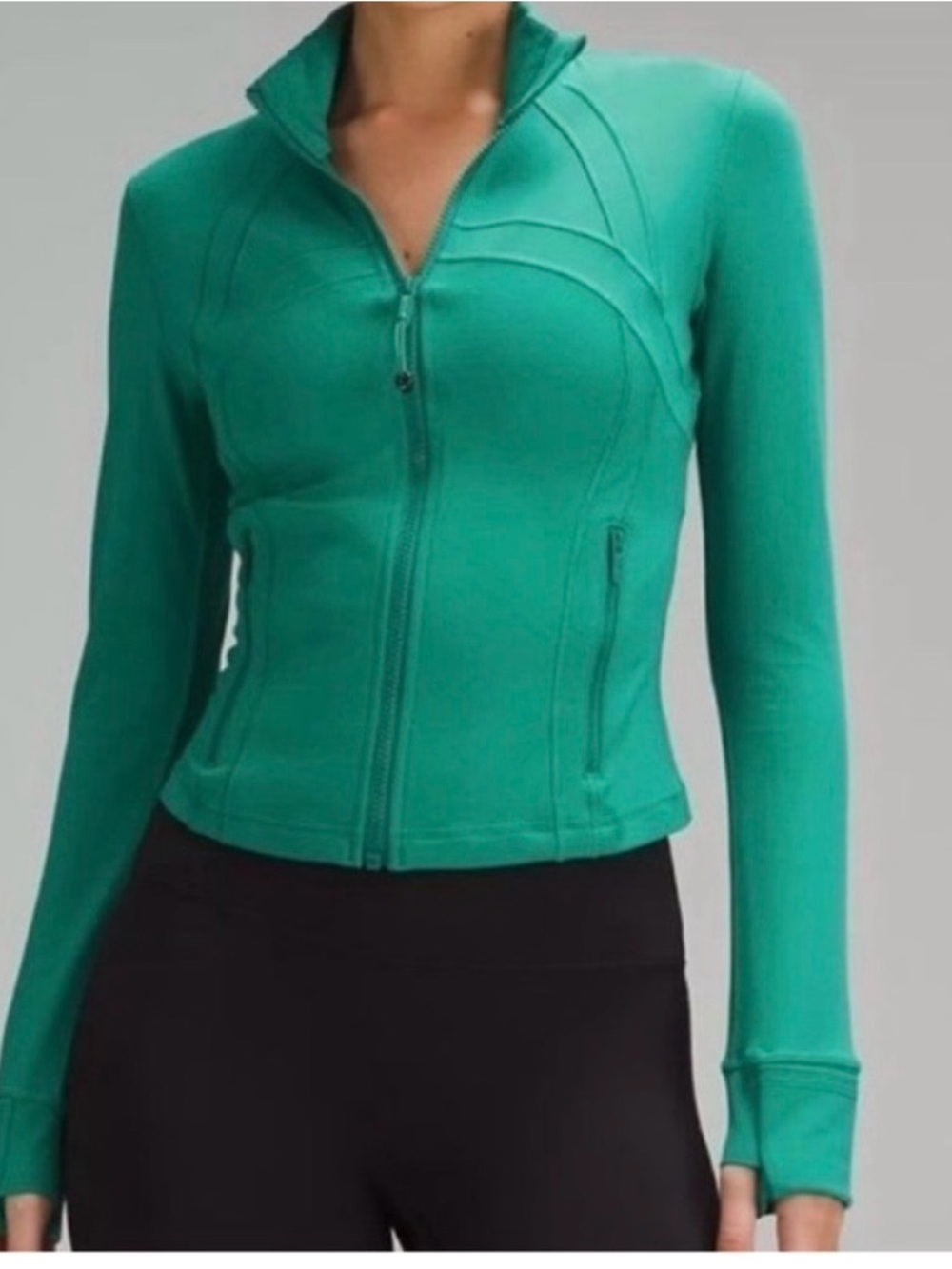 Lululemon Cropped Define Jacket *Nulu Cascadia Green Sz 6 Rare
